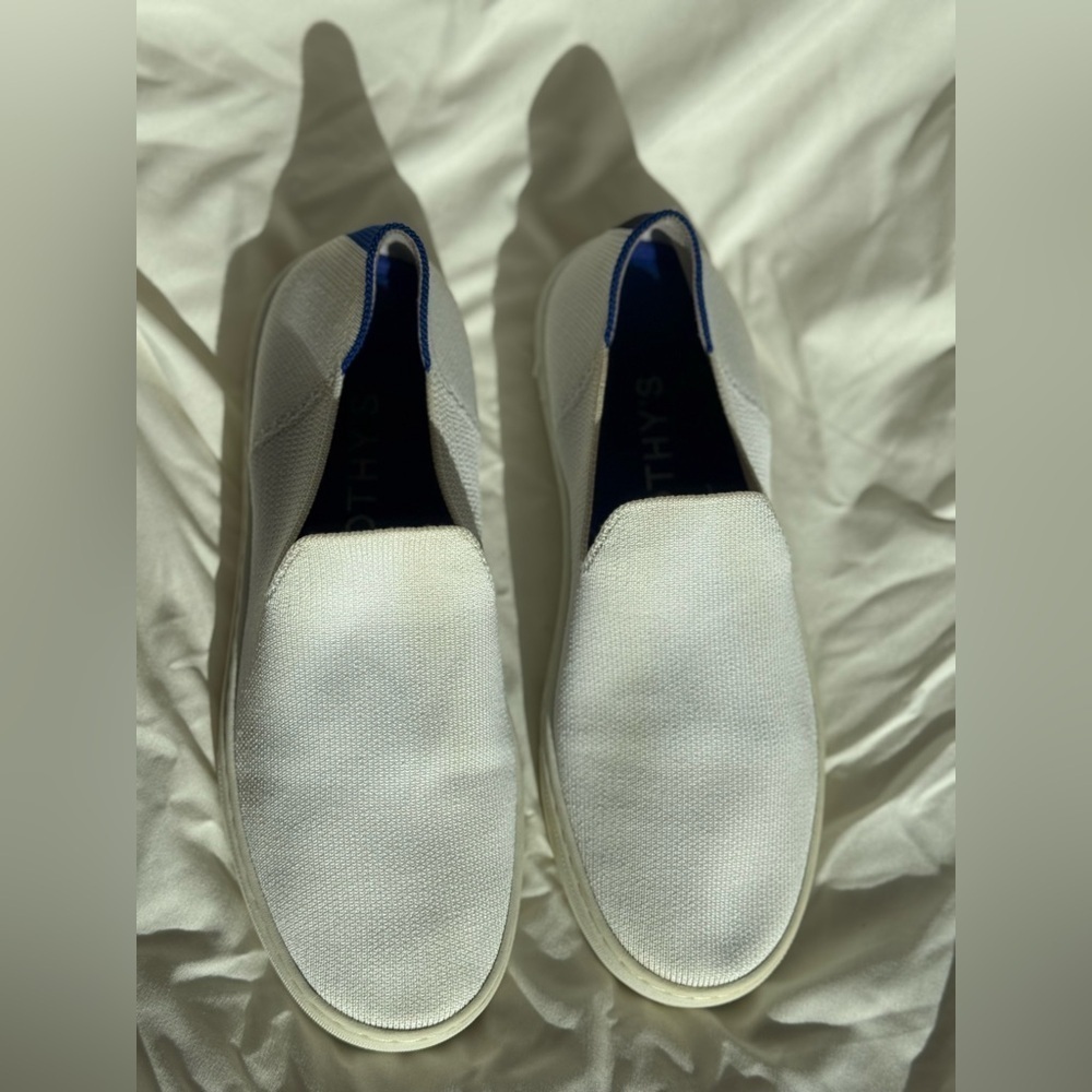 Rothy's The Original Slip On Sneaker Womens Size 7.5 White Casual Knit Shoes